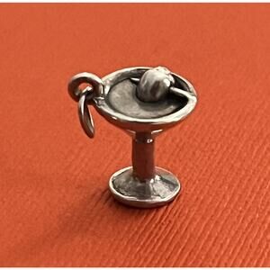 James Avery Retired Sterling Silver 3D Martini Glass Charm